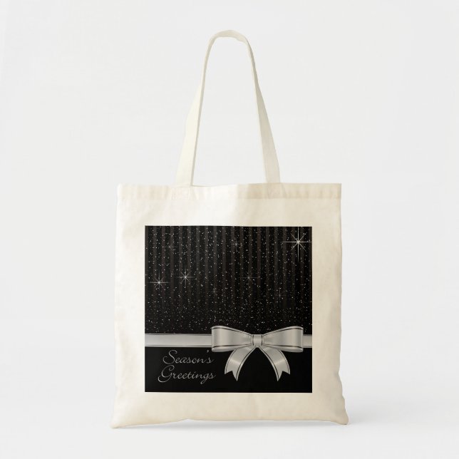 Tote Bag Élégant ruban et étoiles (Devant)