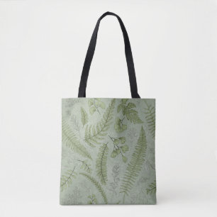 Tote Bag Elégant Sage Vert Aquarelle Floral