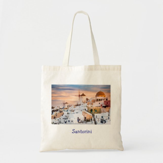 Tote Bag Elégant Santorin Grèce Pittoresque (Devant)