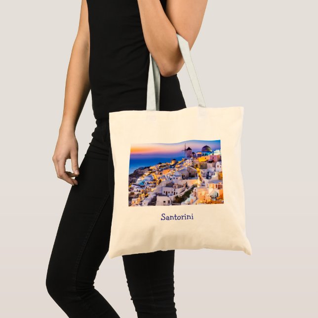 Tote Bag Elégant Santorin Grèce Pittoresque (Devant (produit))