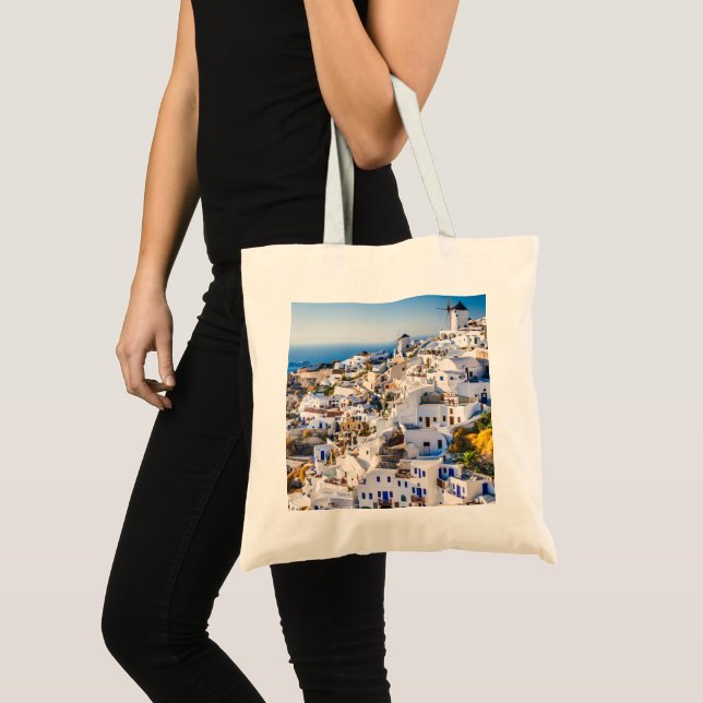 Tote Bag Elégant Santorin Grèce Pittoresque (Devant (produit))