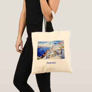 Tote Bag Elégant Santorin Grèce Pittoresque