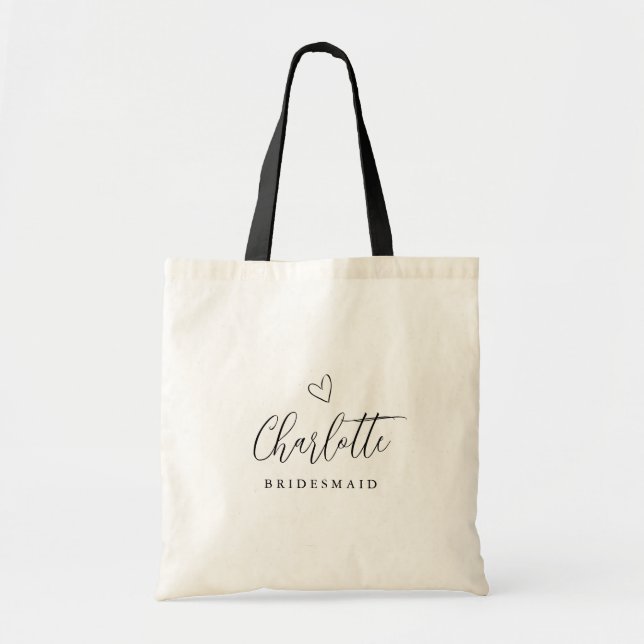 Tote Bag Élégant Script Demoiselle d'Honneur Enterrement de (Devant)