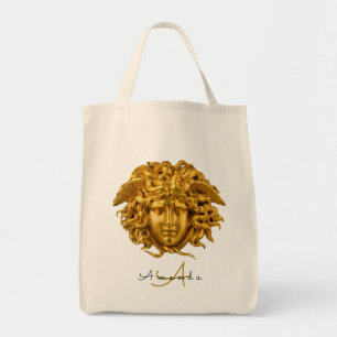 Tote Bag Elégant Script Medusa Haute Couture Chic Noir