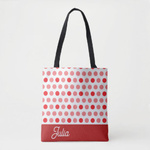 Tote Bag Elégant Seamlees Abstraits Polka rouge Personnalis