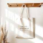 Tote Bag Élégant Serif minimaliste Mariage personnalisé<br><div class="desc">Elégant minimaliste noir Sac fourre-tout Mariage personnalisé</div>