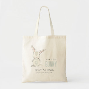 Tote Bag Élégant Simple Cute Blue Bunny Boys Anniversaire d