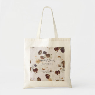Tote Bag Elegant Stylish Beige Roses Floral Toile Wedding