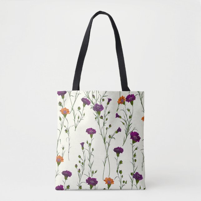Tote Bag Élégant Stylish Cute Purple Botanique Floral (Devant)
