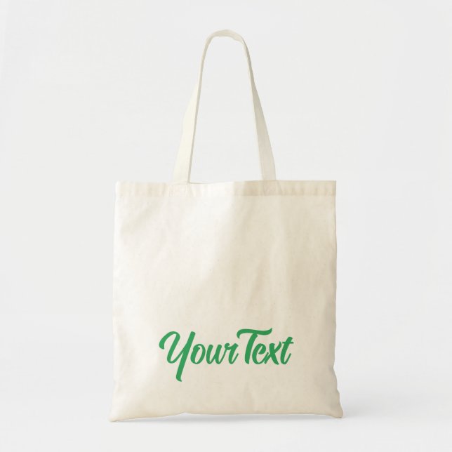 Tote Bag Élégant Vert marin moderne Calligraphié Texte Haut (Devant)