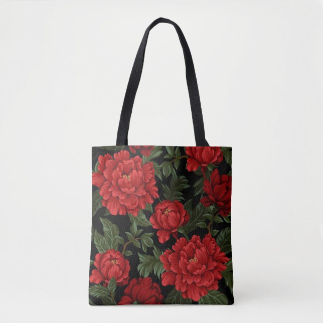 Tote Bag Elegant Vibrant Red Poppies in Bloom (Devant)