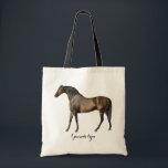 Tote Bag Elegant Vintage Horse Equestrian Custom Name<br><div class="desc">Personalized elegant Equestrian Horse Riding Tote Bag with Custom Name or Text and a vintage illustration of a brown horse. Show your love for horses while carrying this tote bag or use it to take riding equipment with you. Makes also a great gift for your horse trainer or riding instructor....</div>