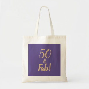 Tote Bag Élégant Violet "50 & Fab !" Fête du 50e anniver