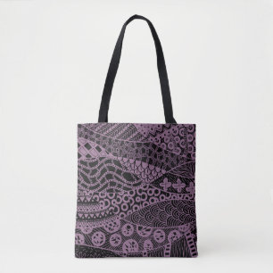 Tote Bag Élégant violet géométrique Abstrait Motif tribal