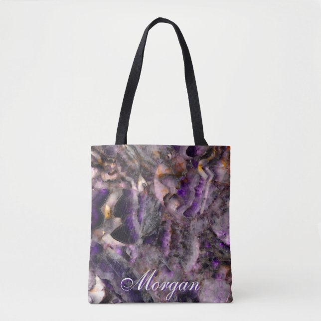 Tote Bag Elégant violet granit violet pierre violet marbre  (Devant)