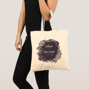 Tote Bag Élégant violet Lilac et Mariage floral Lavender