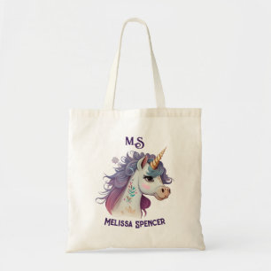 Tote Bag Élégant violet violet de filles tendance Nom de li