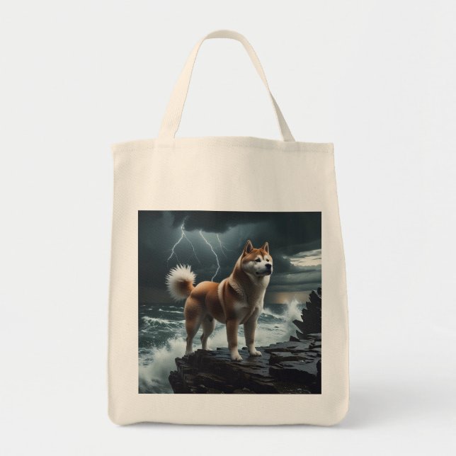 Tote Bag Élégante Akita Grocery Fourre-tout (Devant)