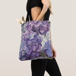 Tote Bag Elégante aquarelle bleu violet poussiéreuse