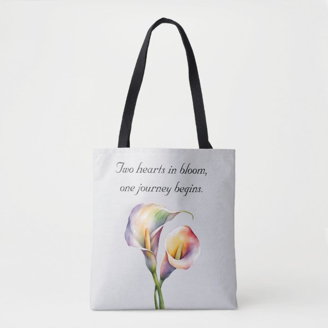 Tote Bag Elégante aquarelle Calla Lilies Romantique Floral (Devant)