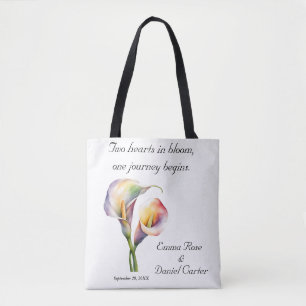 Tote Bag Elégante aquarelle Calla Lilies Romantique Floral