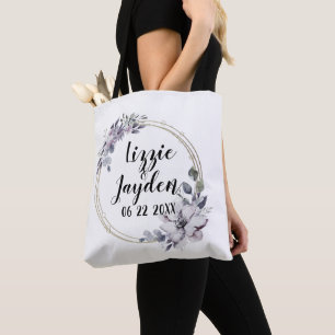 Tote Bag Elégante aquarelle Lavande Fleur Wreath