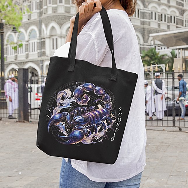Tote Bag Elégante aquarelle Scorpio Zodiac noir (Créateur téléchargé)