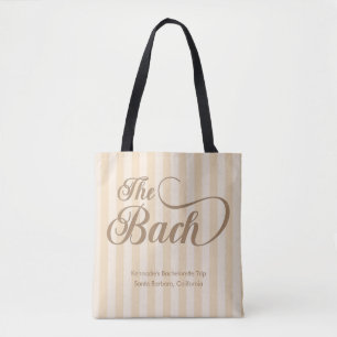 Tote Bag Élégante Calligraphie Bach Champagne Bridesmaid