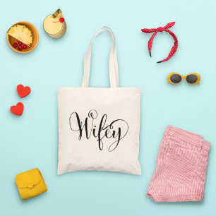 Tote Bag Élégante Calligraphie Fleurie Mariage Madame