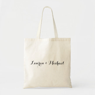 Tote Bag Élégante calligraphie minimaliste mariage noir bla