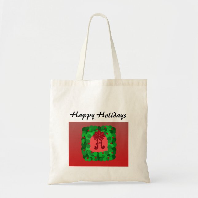 Tote Bag Élégante couronne de Noël (Devant)