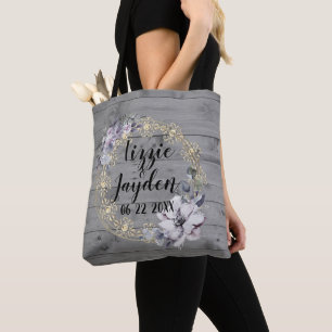 Tote Bag Elégante couronne florale Mariage rustique Fourre-