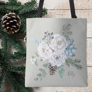 Tote Bag Élégante demoiselle d'honneur de Bouquet Floral d'