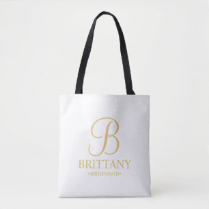 Tote Bag Élégante demoiselle d'honneur personnalisée blanch