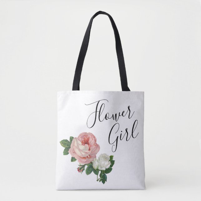 Tote Bag Élégante et moderne fille de fleurs roses roses ro (Devant)