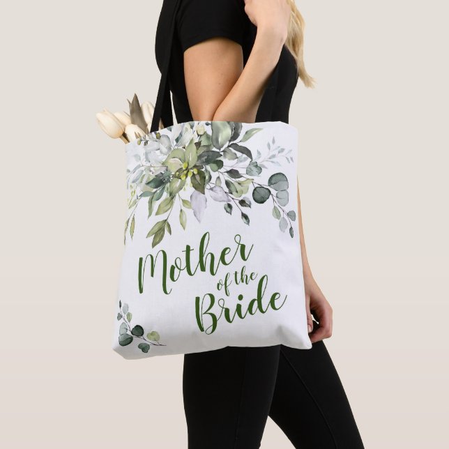 Tote Bag Elégante Eucalyptus Verdure Mère de la Mariée (De près)