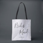 Tote Bag Élégante femme de chambre en marbre blanc et parti<br><div class="desc">Design élégant en parties scintillant faux argent et marbre blanc.</div>