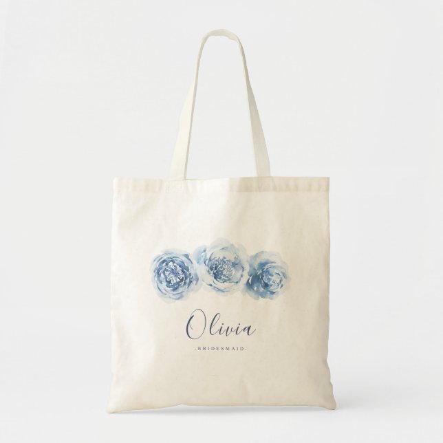 Tote Bag Élégante femme de chambre personnalisée à fleurs b (Devant)