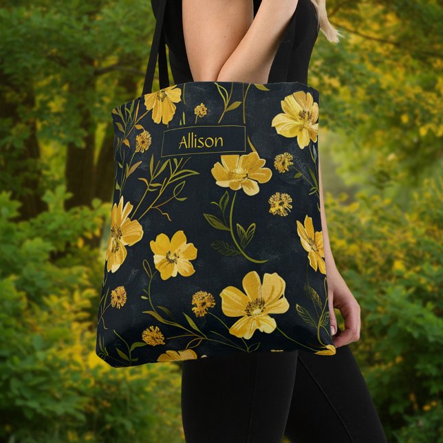 Tote Bag Élégante Fleur Beurre Jaune (Créateur téléchargé)