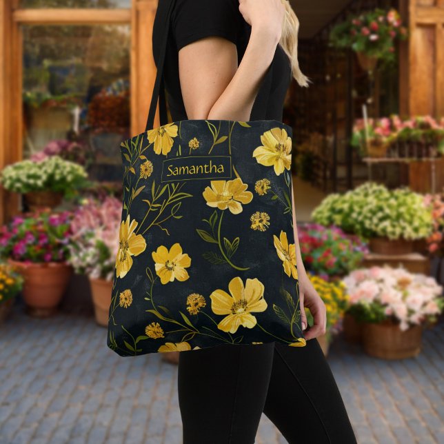 Tote Bag Élégante Fleur Beurre Jaune (Créateur téléchargé)