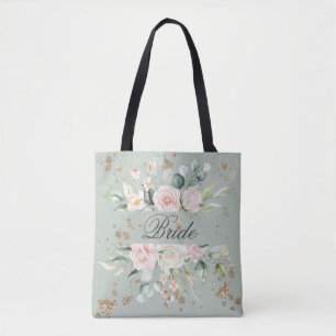 Tote Bag Elégante gamme d'aquarelle Floral Gold Bride
