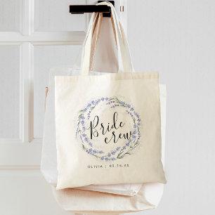 Tote Bag Elégante Lavender Watercolor Wreath Bride Tribe