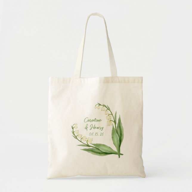 Tote Bag Élégante Lily de la Vallée Mariage personnalisé (Devant)