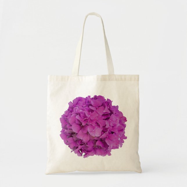 Tote Bag Elégante magenta rose hydrangée florale roses (Devant)