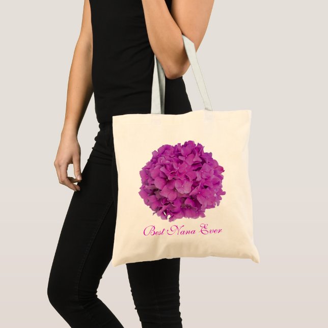 Tote Bag Elégante magenta rose hydrangée florale roses (Devant (produit))