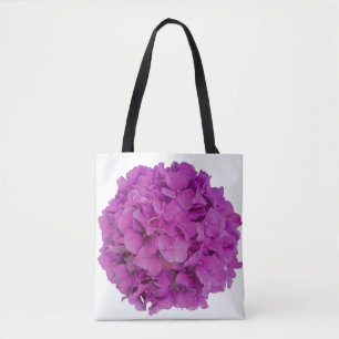 Tote Bag Elégante magenta rose hydrangée florale roses
