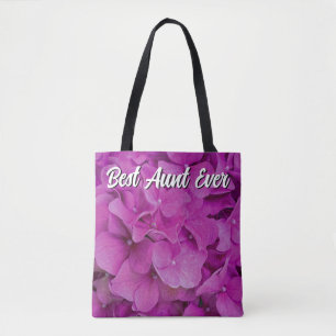 Tote Bag Elégante magenta rose hydrangée florale roses