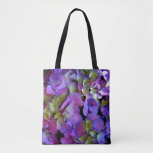 Tote Bag Elégante magenta rose violet foncé hydrangées flor