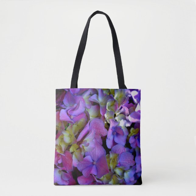 Tote Bag Elégante magenta rose violet foncé hydrangées flor (Devant)