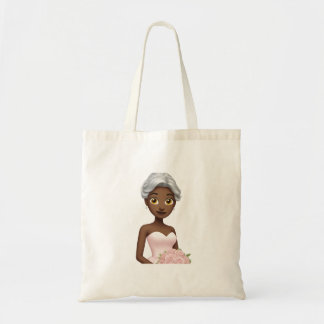 Tote Bag Elégante mariée Emoji avec robe rose